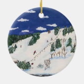 Ski- und Snowboardmalerei Keramik Ornament (Hinten)