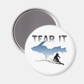 Ski Upper Michigan Magnet (Vorderseite/Rückseite)