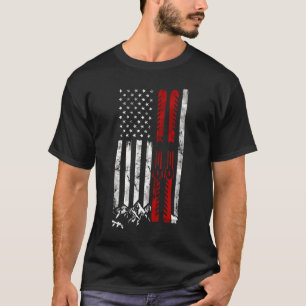 Ski Us American Flag Skifahren T-Shirt