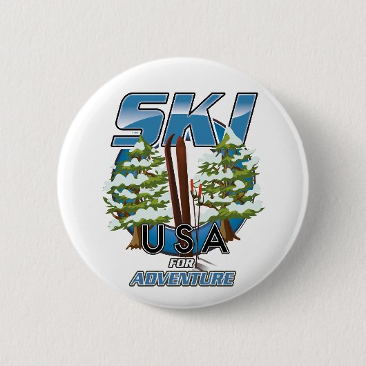 Ski USA For adventure logo. Button (Vorderseite)