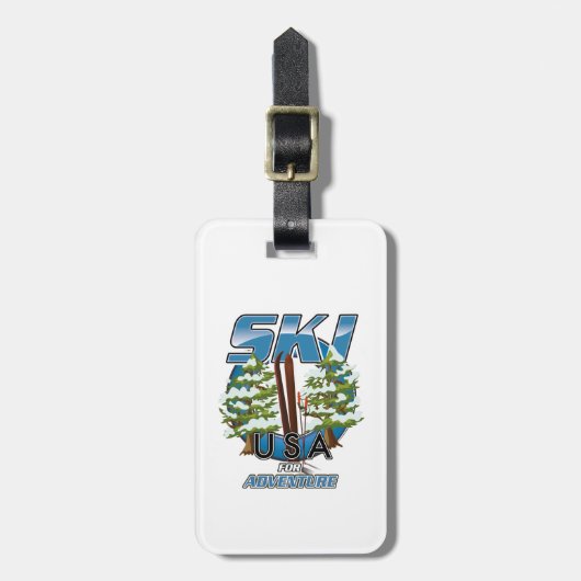 Ski USA For adventure logo. Gepäckanhänger (Vorderseite vertikal)