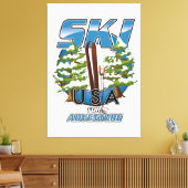 Ski USA For adventure logo. Leinwanddruck (Insitu (Wohnzimmer))