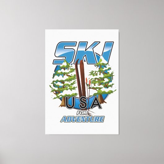 Ski USA For adventure logo. Leinwanddruck (Vorderseite)