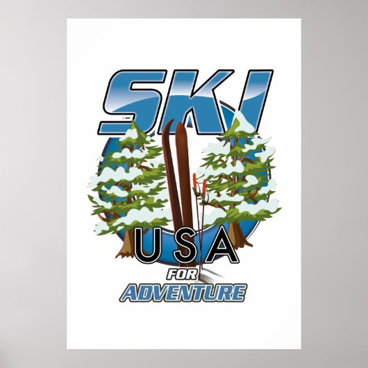 Ski USA For adventure logo. Poster (Vorne)