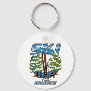 Ski USA For adventure logo. Schlüsselanhänger