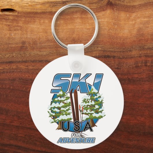 Ski USA For adventure logo. Schlüsselanhänger (Rückseite)