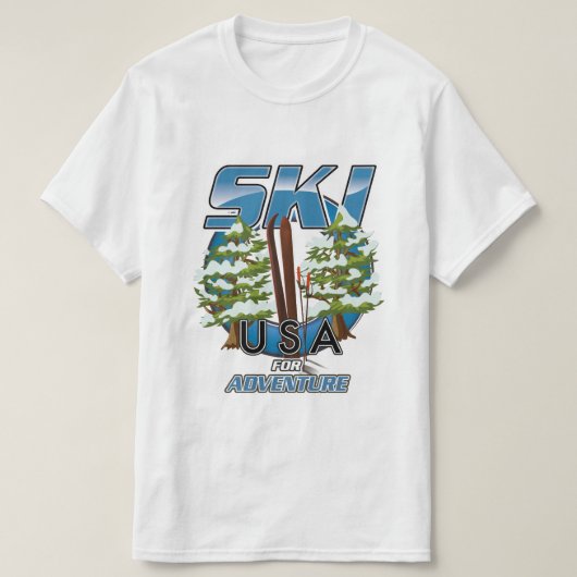 Ski USA For adventure logo. T-Shirt (Design vorne)