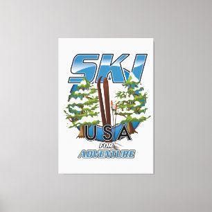 Ski USA Für Abenteuer Logo. Leinwanddruck