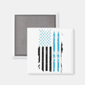 Ski USA | Skifahren Skiers Geschenkideen Magnet (Vorderseite/Rückseite)