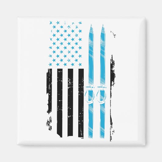 Ski USA | Skifahren Skiers Geschenkideen Magnet (Vorne)