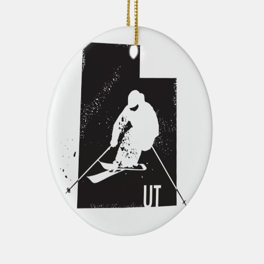 Ski Utah Keramik Ornament (Rechts)