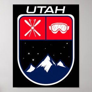 Ski Utah Mountainbike Skipass Skigebiet Lugano Poster