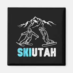 Ski utah Skifahren Snowboarden Souvenir für den Ur Magnet