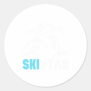 Ski Utah Skifahren Snowboarden Urlaubs-Souvenir Runder Aufkleber