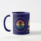 Ski Vail, Colorado - Man Skier, Name, Gold Text Tasse (Links)