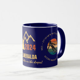 Ski Vail, Colorado - Skierin, Goldener Text Tasse