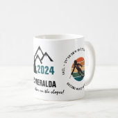 Ski Vail, Colorado - Skierin, Schwarzer Text Kaffeetasse (VorderseiteRechts)