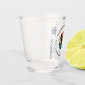 Ski Vail, Colorado - Skierin, Schwarzer Text Schnapsglas (Links)