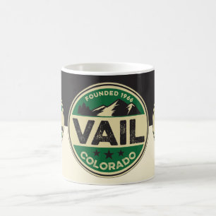 Ski Vail Schwarz & Tan Tasse
