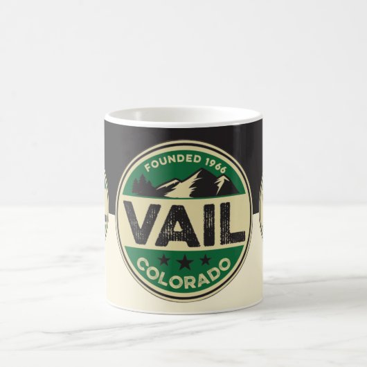 Ski Vail Schwarz & Tan Tasse (Mittel)