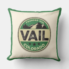 Ski Vail Throw Pillow Kissen