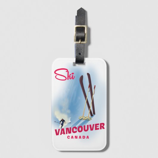Ski Vancouver Kanada Gepäckanhänger (Vorderseite Vertikal)