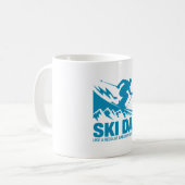 Ski Vater Cool Mountain Grafik Kaffeetasse (Vorderseite Links)