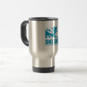 Ski Vater Cool Mountain Grafik Reisebecher (Vorderseite Links)