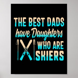Ski Vater Daughters Skiern Vatertag Ski Vater Snow Poster
