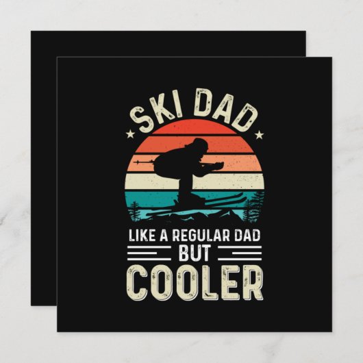 Ski Vater Einladung (Vorne/Hinten)