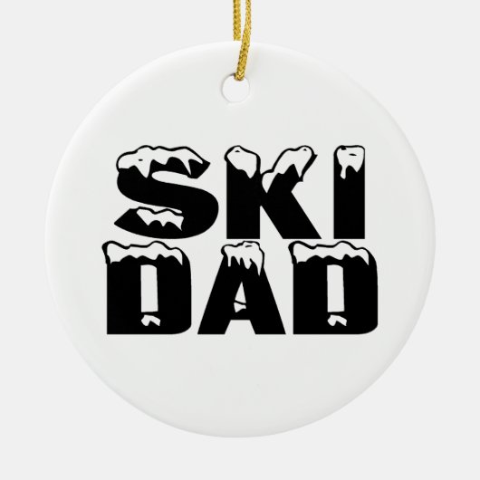 Ski-Vater Keramik Ornament (Vorne)