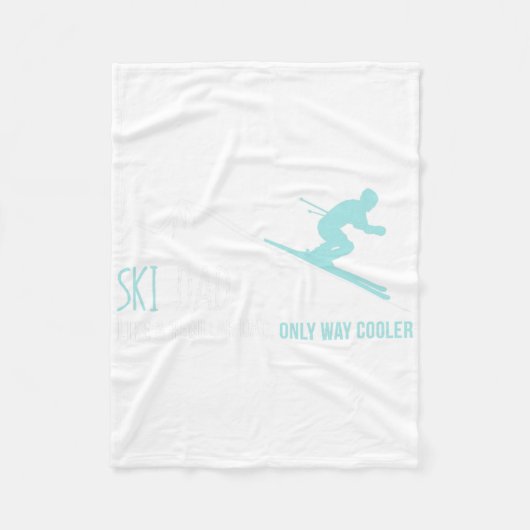 Ski Vater Niedlicher Winterskipass Geschenk Fleecedecke (Vorderseite)