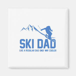 Ski Vater Skifahren Skifahren Snowy Abenteuer Skiv Magnet