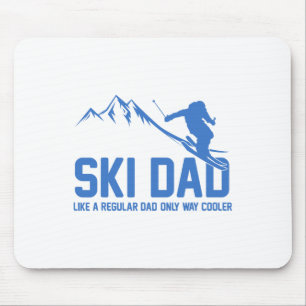 Ski Vater Skifahren Skifahren Snowy Abenteuer Skiv Mousepad