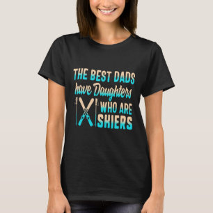 Ski-Vater Töchter Skifahrer Vatertag Ski-Vater Sno T-Shirt
