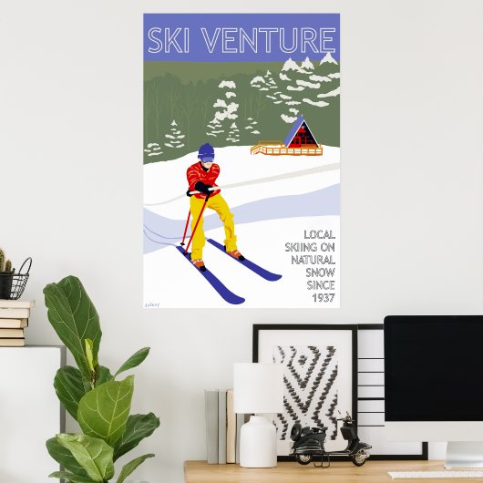 Ski-Venture-Poster 24"x36" Poster (Heimbüro)