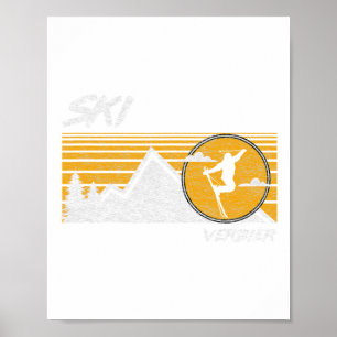 Ski Verbier Retro Schweiz Skifahren Tee Poster
