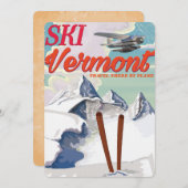 Ski Vermont Retro-Urlaubsplakat Einladung (Vorne/Hinten)