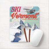 Ski Vermont Retro-Urlaubsplakat Mousepad (Mit Mouse)