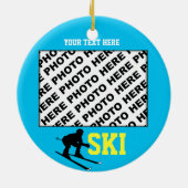 Ski-Verzierung addieren Foto Keramik Ornament (Hinten)