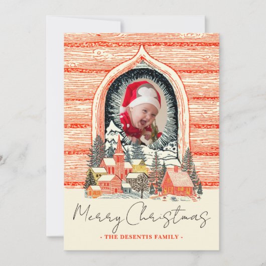 Ski Village Resort Stadt Ein Foto Weihnachten (Vorderseite)