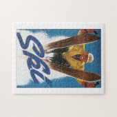 Ski-Vintage Reise-Plakat-Grafik Puzzle (Horizontal)