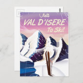 Ski-Vintage Val d'Isère Postkarte (Vorne/Hinten)