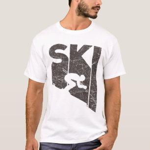 Ski Vintager Skier Retro Skifahren Lover Downhill T-Shirt