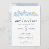 Ski Watercolor Berg Landschaft Bar Bat Mizvah (Vorne/Hinten)