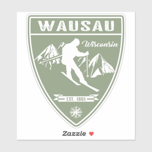 Ski Wausau Wisconsin Aufkleber (Blatt)