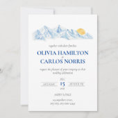 Ski Wedding Wassercolor Bergwelt Landschaft (Vorderseite)