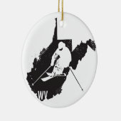 Ski West Virginia Keramik Ornament (Rechts)
