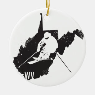 Ski West Virginia Keramik Ornament
