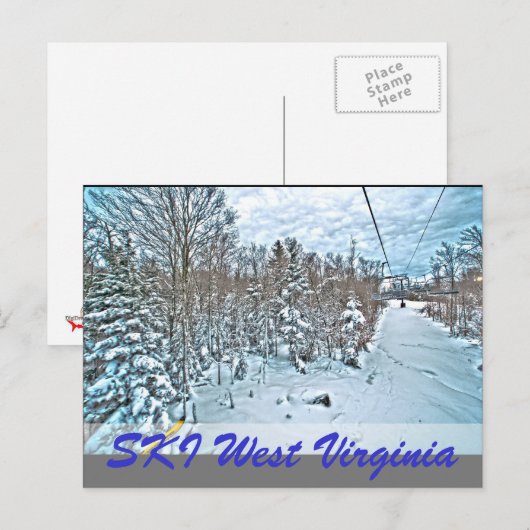 SKI WEST VIRGINIA POSTKARTE (Vorne/Hinten)
